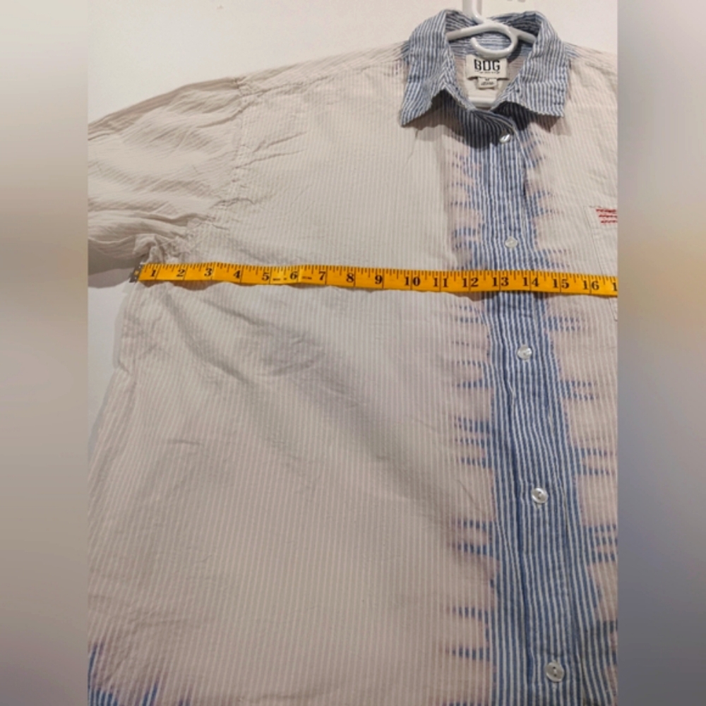 BDG Urban Outfitters (Size M) Blue/Ivory Sadie Bleach Stripe Shirt (NWT) - Picture 7 of 9